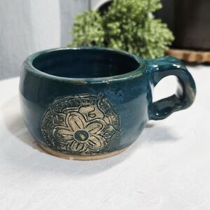 Handcrafted Teal Ceramic Mug